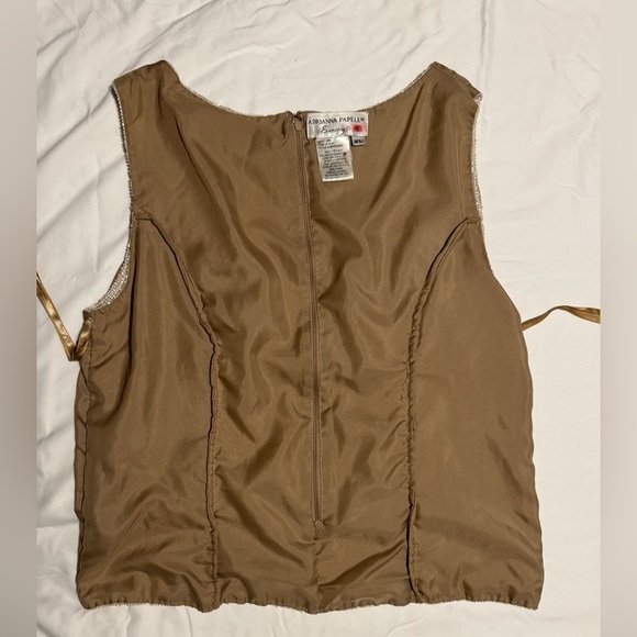 Adrianna Papell Gold Beaded XL Women's Top - Picture 3 of 5